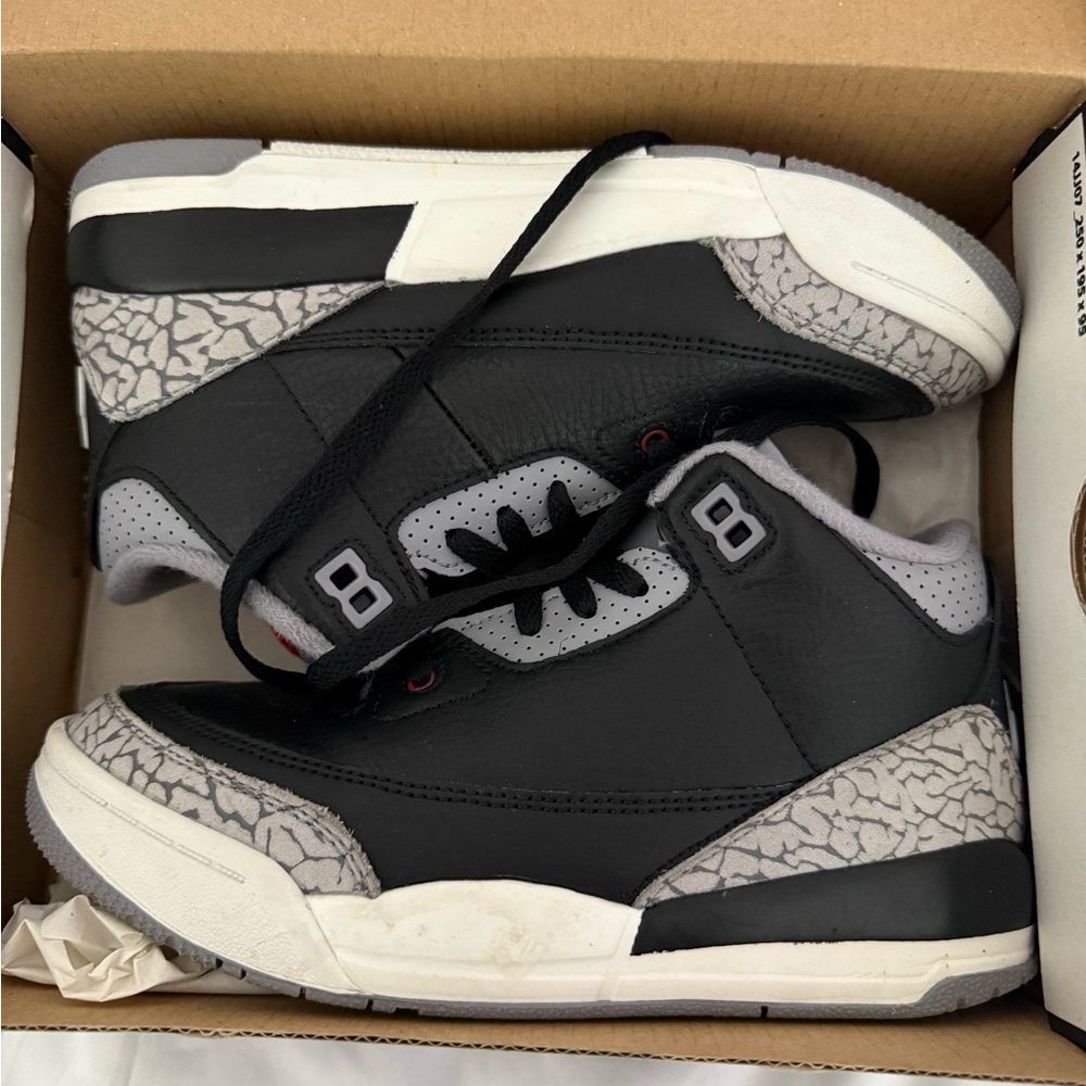 Jordan 3 Retro Black and Fire Red-Clement  Sneakers